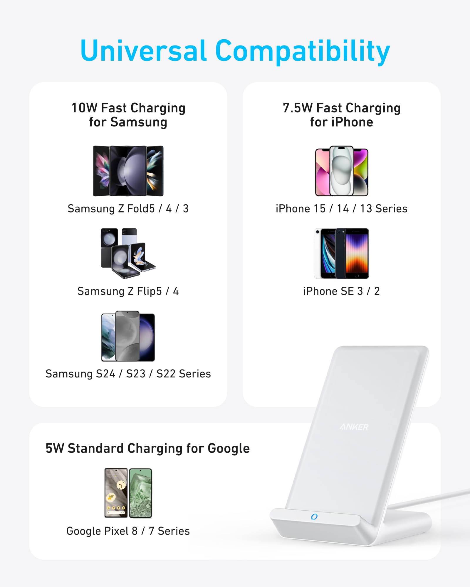 Refurbished Anker 313 Wireless Charger (Stand)