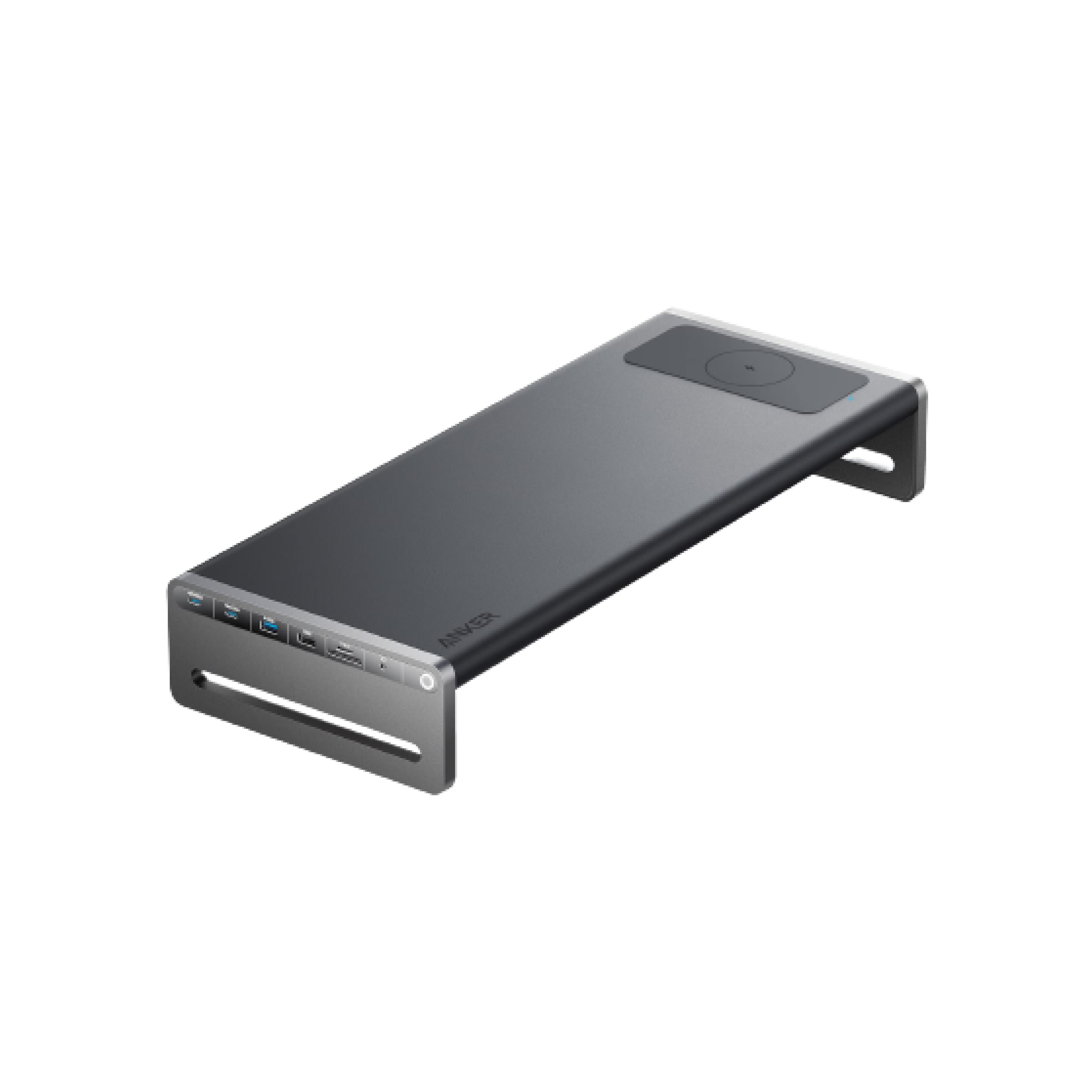 Anker workspace stand with multiple ports for desktop organization