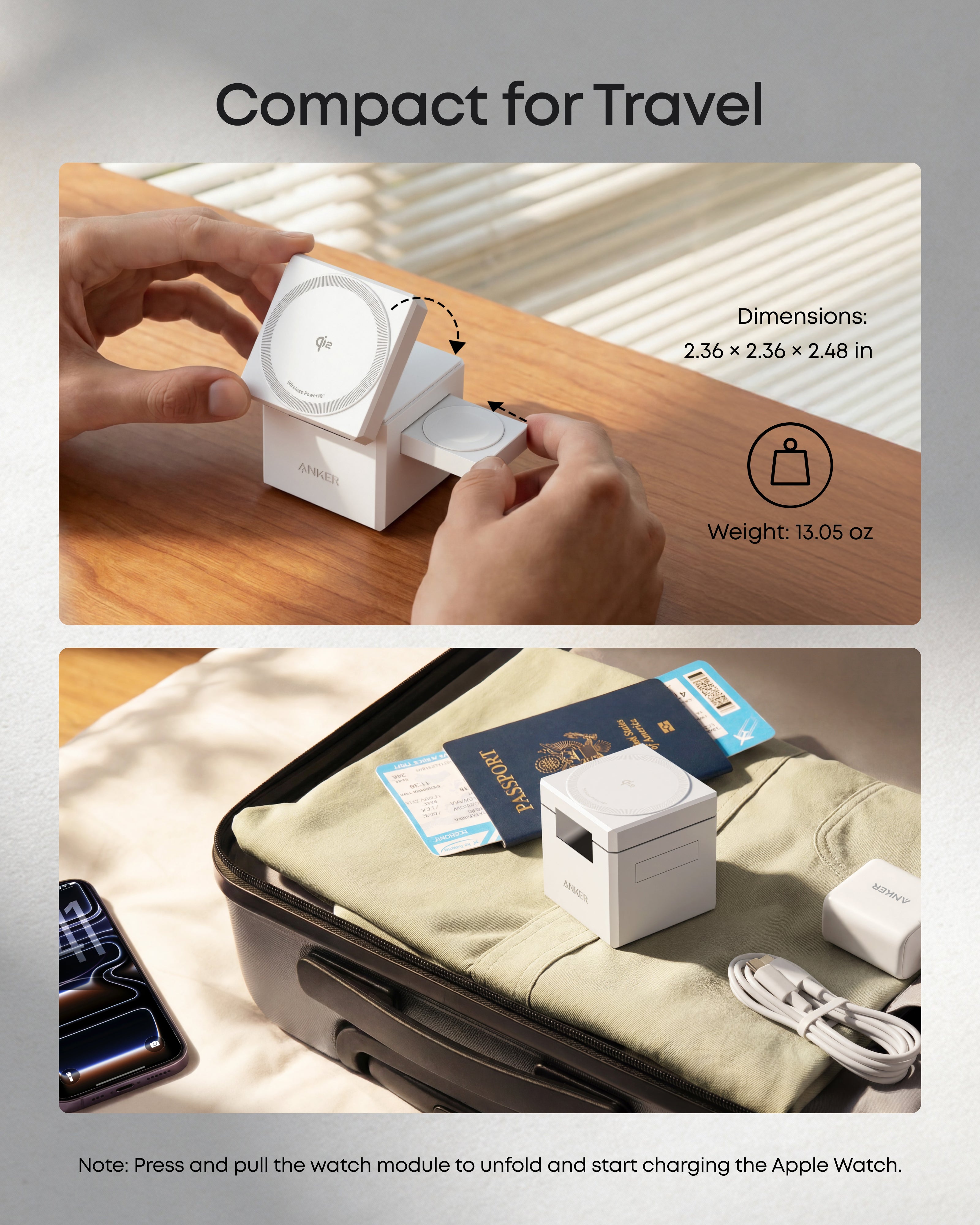 Anker 3-in-1 Cube with Qi2 and Anker 140W 2-in-1 USB-C to USB-C Cable